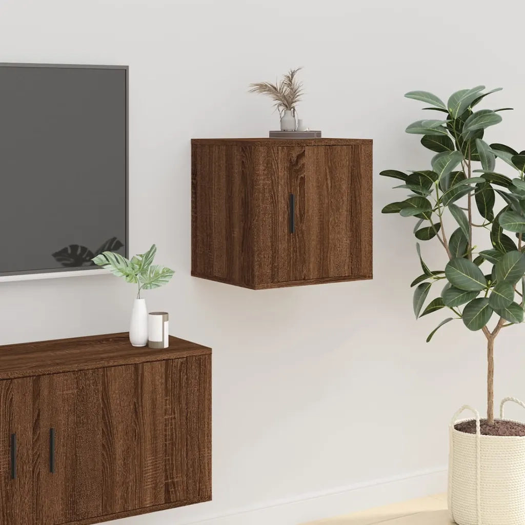 Mobile Porta TV a Parete Rovere Marrone 40x34,5x40 cm 816654