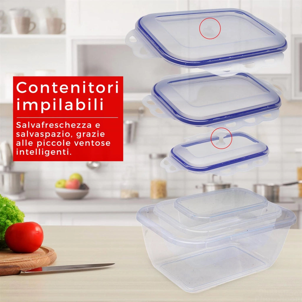 MAURY'S SET 3 FRIGO FRESH RETTANGOLARI 0,8-1,6 E 3,1 LT