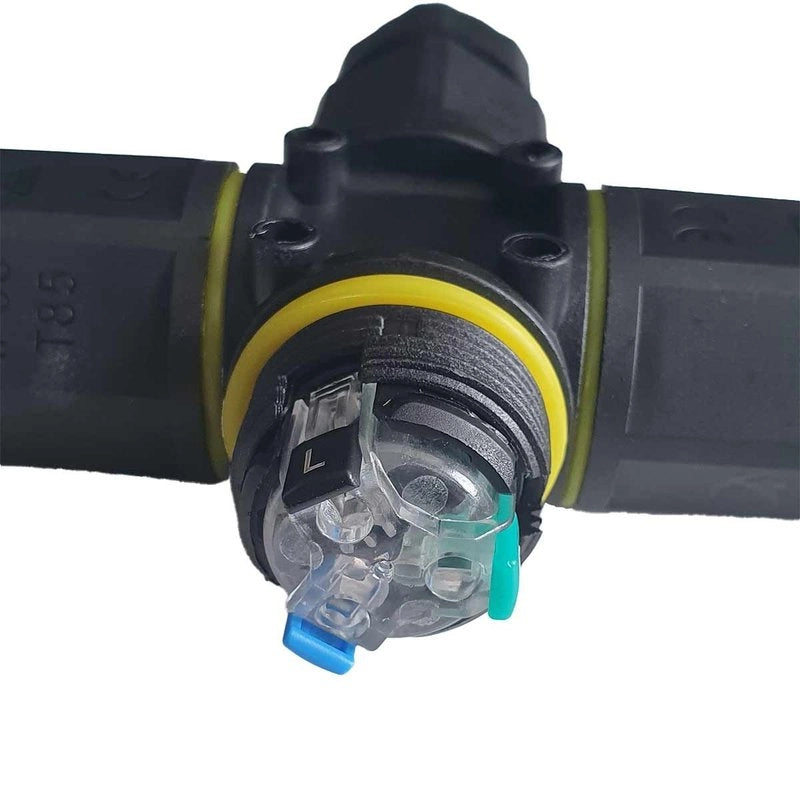 2 Connettori Giunta X IP68 Senza Viti 3 Posti per Cavo Elettrico 6 12mm 122x30mm