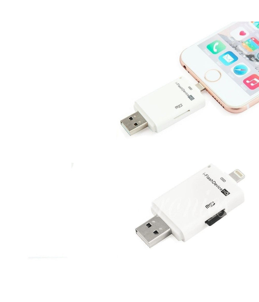 32gb I-flash Hd Usb Smartphone Lettore Scheda Microsd Tf Per Cellulari E Pc         