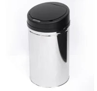 HomCom Cestino dei rifiuti rotondo in acciaio inox con sensore 30L