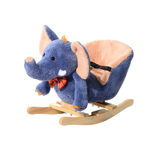 Easycomfort Elefante a Dondolo per Bambini, Blu, 60x33x45cm