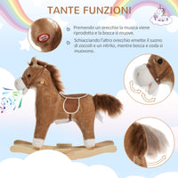 Easycomfort Cavallo a Dondolo Giocattolo con Suoni Realistici per Bambini 36-72 Mesi, Include 2 Batterie AA, Marrone