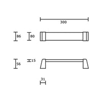 Maniglia tirante per porta  SAGUATTI 330/300Z in alluminio nero opaco