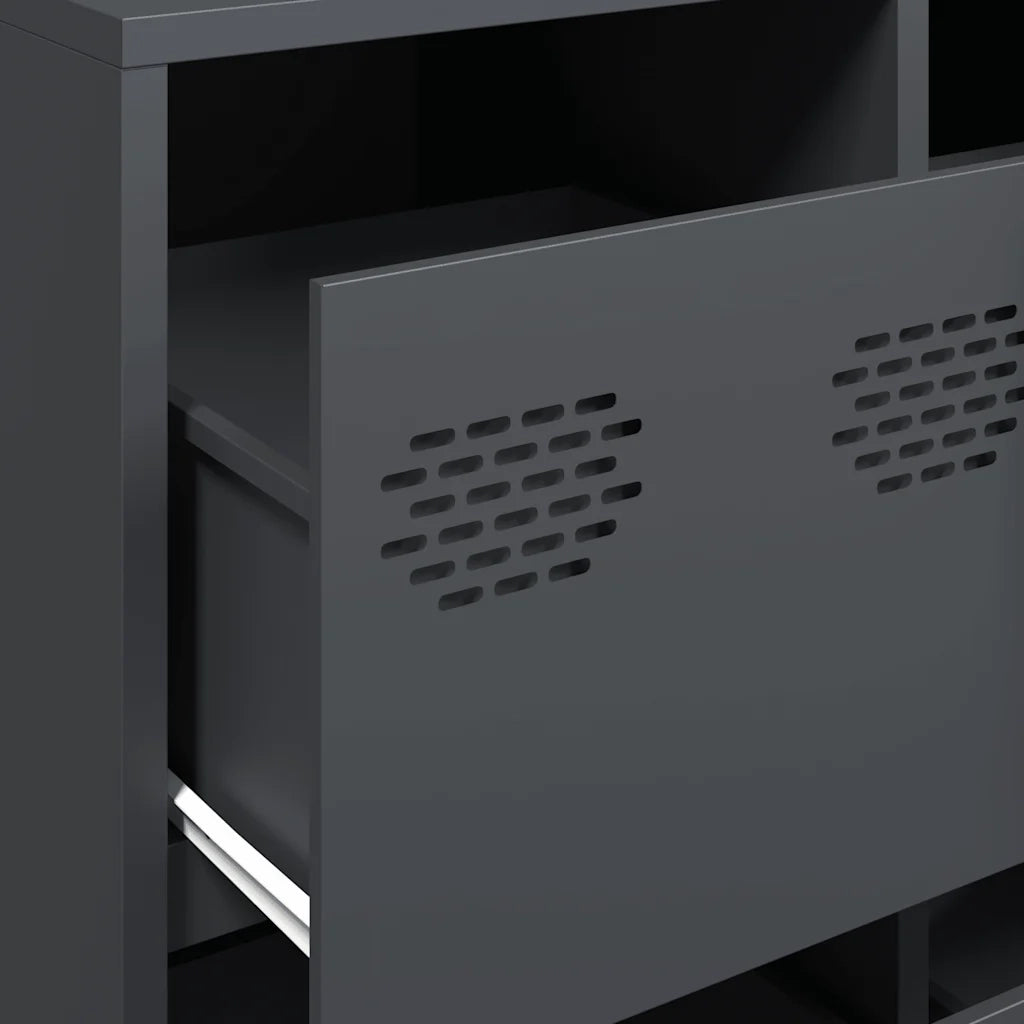 Credenza Antracite 135x39x73,5 cm in Acciaio Laminato a Freddo