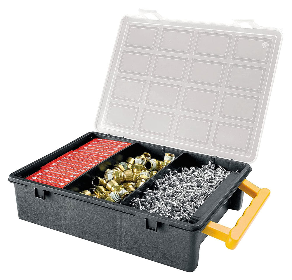 Cassetta PortaMinuteria in Plastica Contenitore Piccoli Oggetti con 2 Divisori