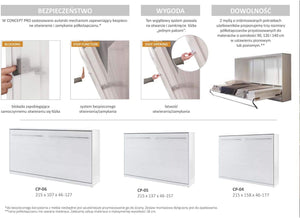 Lenart Lit Concept Pro Letto Pieghevole cm155x46-237x217 Bianco opaco