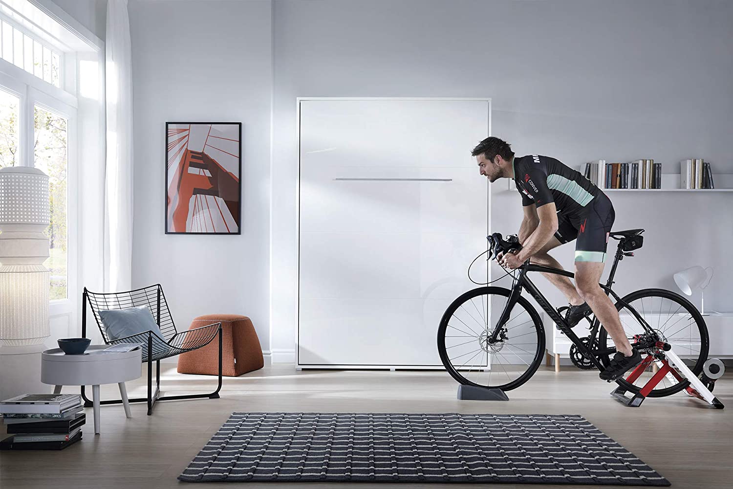 Lenart Lit Concept Pro Letto Pieghevole cm 155x46-237x217H Bianco lucido