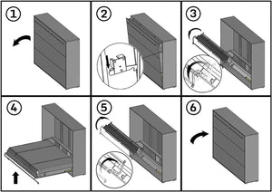 Lenart Lit Concept Pro letto pieghevole cm135x47-237x217 bianco lucido