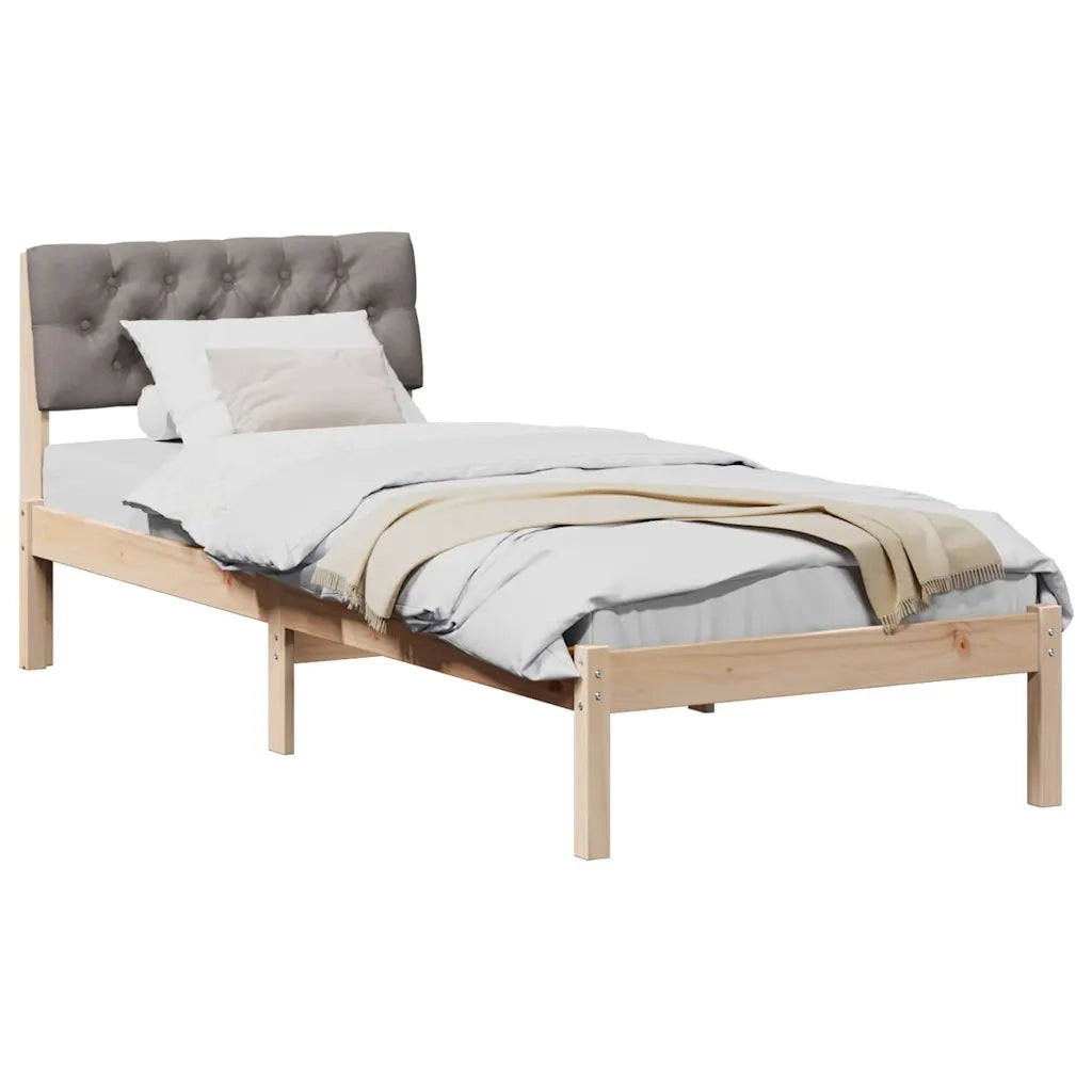 Struttura del Letto con testiera Marrone e taupe 75 x 190 cm 878652