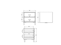 Piea, Comodino 2 Cassetti, 48x40x52h cm Marrone Rovere