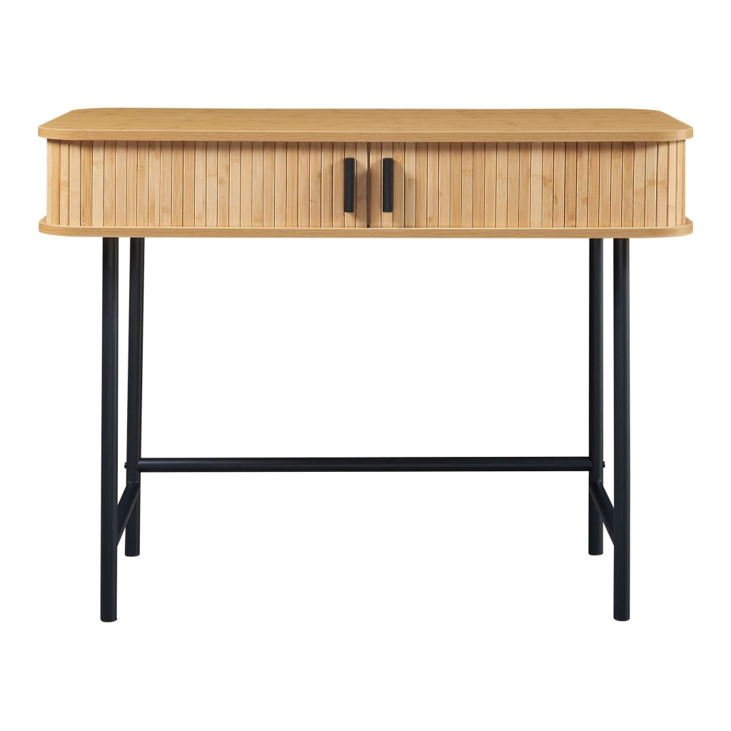 Tavolo consolle 100 x 50 x 76 cm nero naturale 03_0010886
