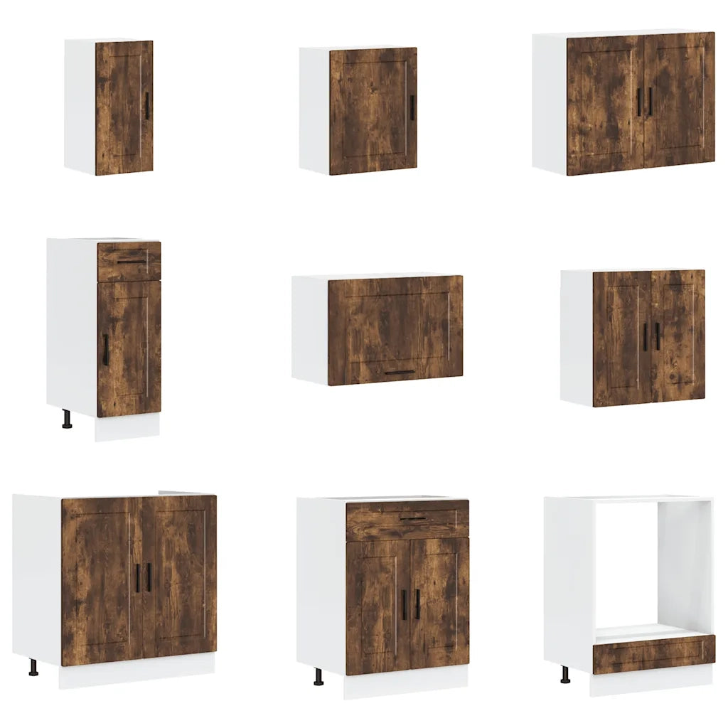Set Mobili da Cucina 14 pz Porto Rovere Fumo in Truciolato