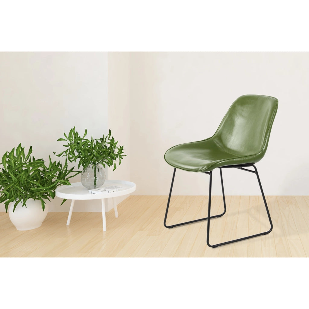 Set di 2 sedie Cora in ecopelle verde petrolio