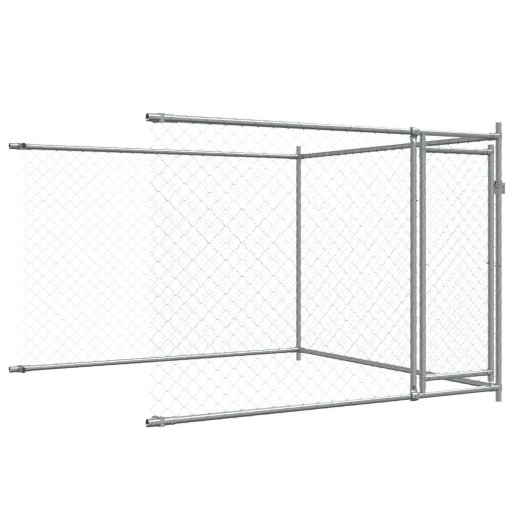 Trasportino per cani con porte 12 x 2 x 1,5 m acciaio zincato grigio 02_0041623