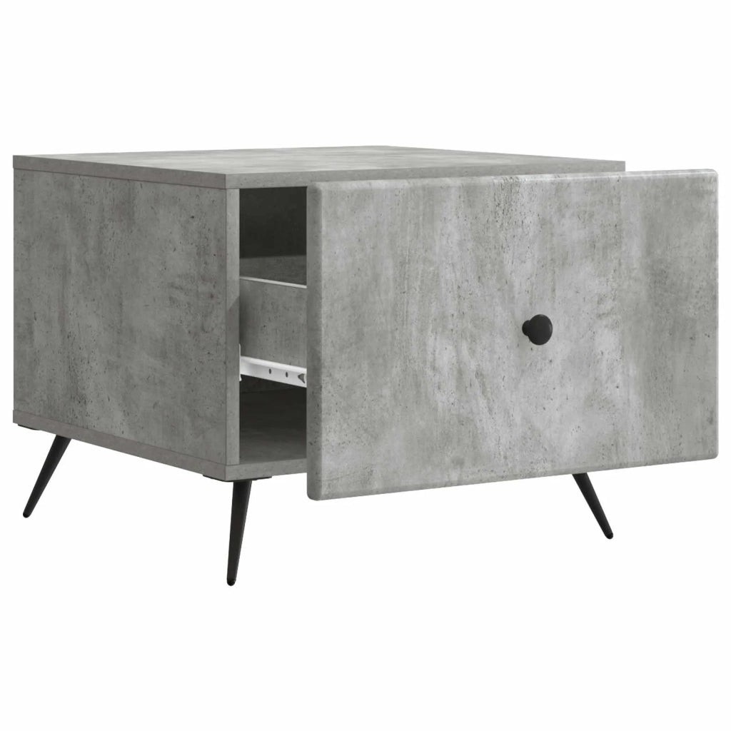 Tavolino da salotto con cassetto Grigio Cemento 49 x 50 x 40 cm