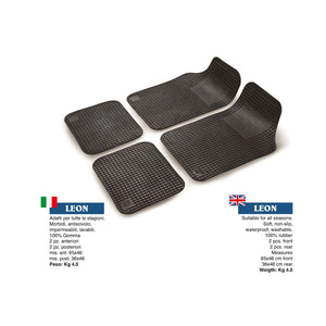 SET TAPPETO AUTO IN GOMMA POLAR 4 PEZZI