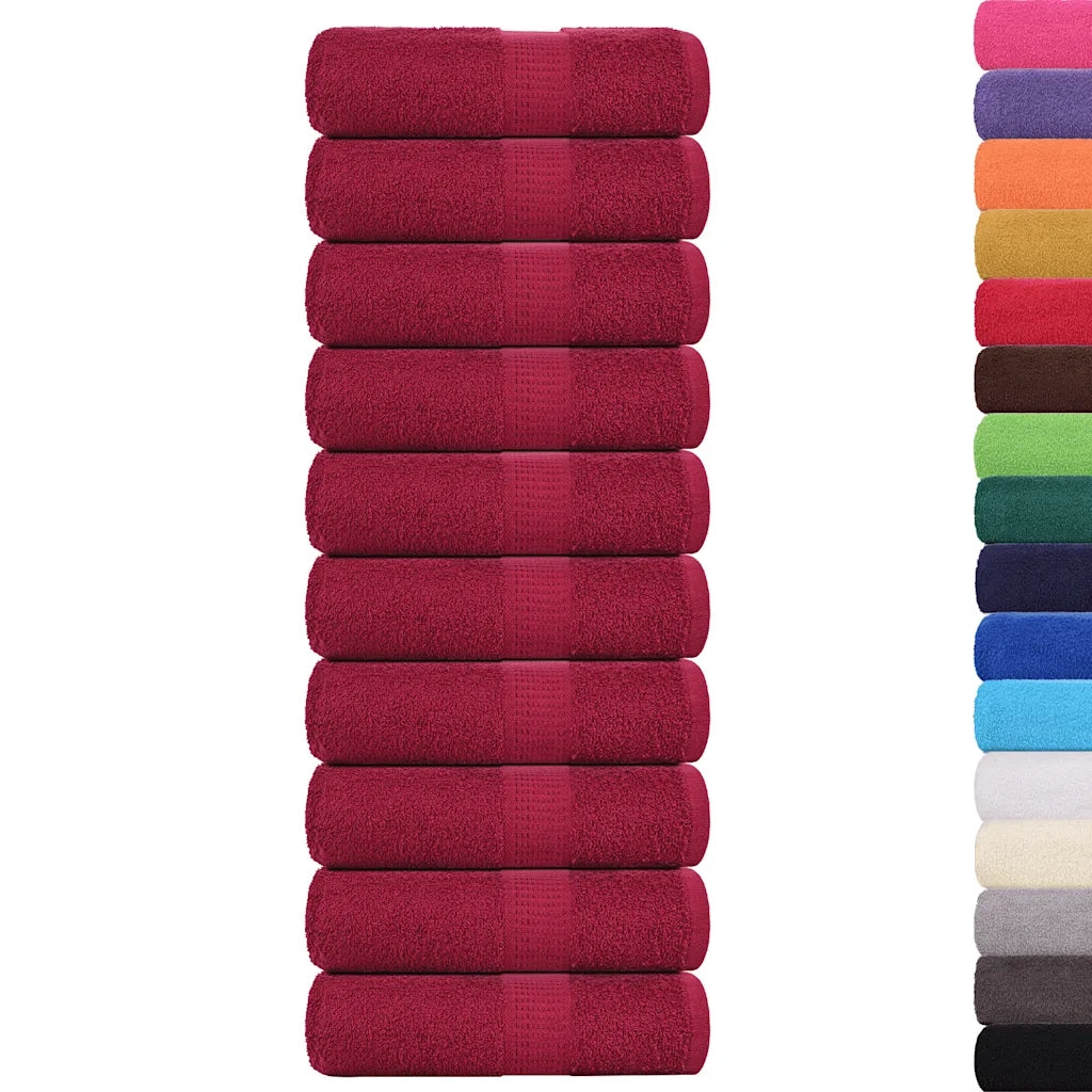 Asciugamani per ospiti FROGN 10 pz | Teli per bagno Bordeaux 30x50 cm 360 g/m2