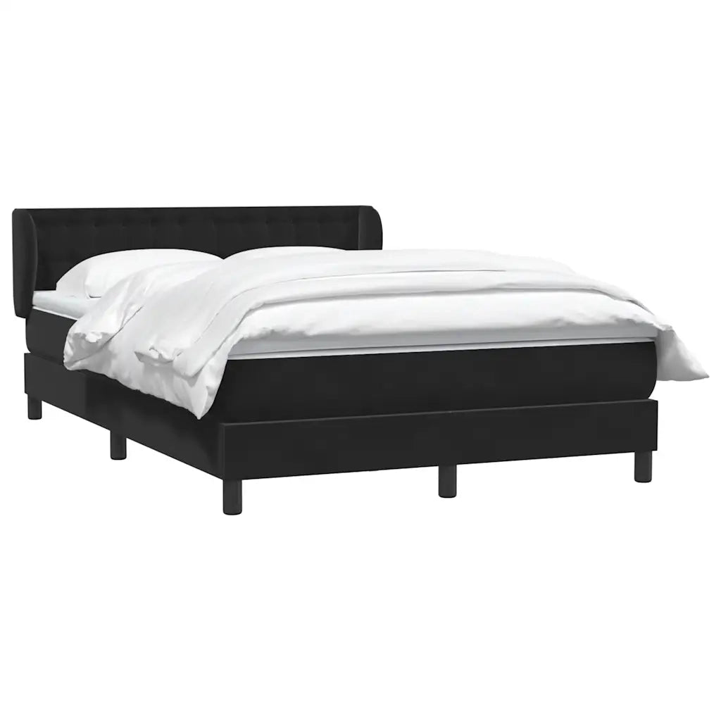 Giroletto a Molle con Materasso Nero 160x210 cm in Velluto