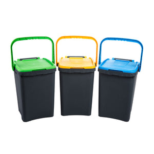 PATTUMIERA  50 L ECOPLUS C/MANIGLIA KIT 3 PEZZI