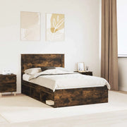 Struttura del letto Rovere fumé 135 x 190 cm Pino massello