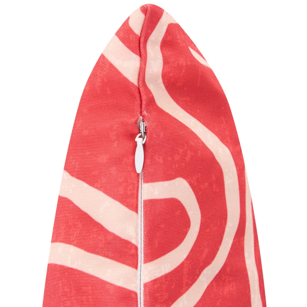 Set di 3 cuscini decorativi da esterno Motivo astratto rossa stile moderno