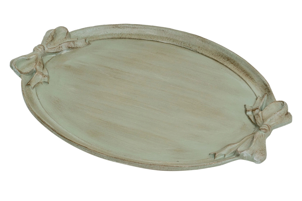 Biscottini Vassoio in legno finitura verde salvia Made in Italy