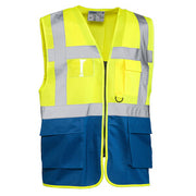 GILET ALTA VISIBILIT GIALLO/BLU LASER TG. XL
