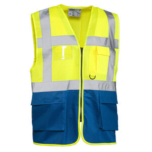 GILET ALTA VISIBILIT GIALLO/BLU LASER TG. XL