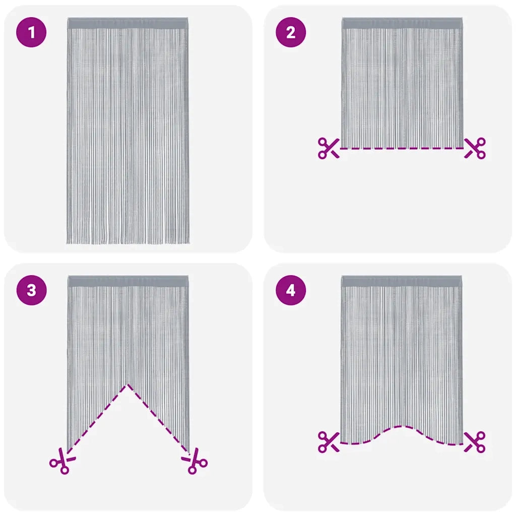 vidaXL Tende a Filo 2 pz Antracite 140x250 cm