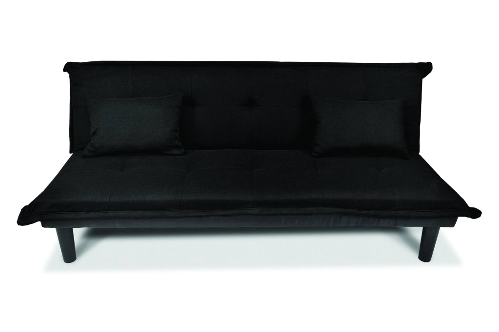 Divano letto clic clac, divanetto Russell in tessuto vellutato nero DL-RU10FB