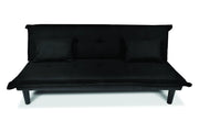 Divano letto clic clac, divanetto Russell in tessuto vellutato nero DL-RU10FB