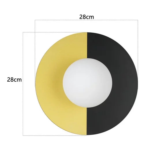 ZMH Lampada da soffitto retrò nero oro rotonda vetro E14 per soggiorno corridoio