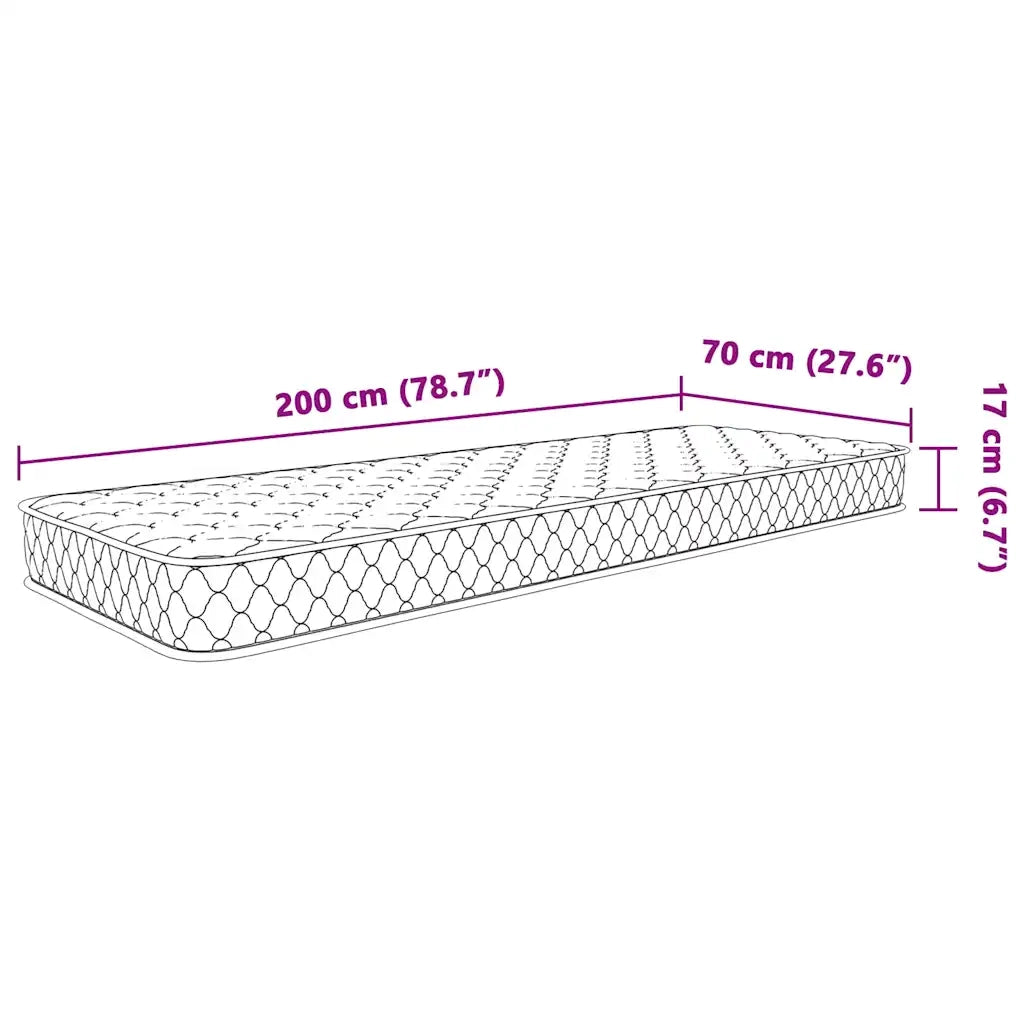 Materasso Viscoelastico Bianco 70x200x17 cm Morbido 4013415