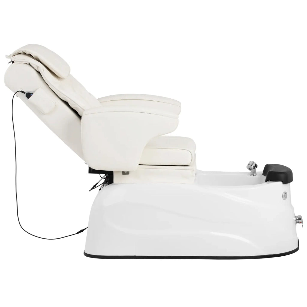 Poltrona elettrica per pedicure con pediluvio 105 watt 150 kg funzione massaggio bianca 14_0009011