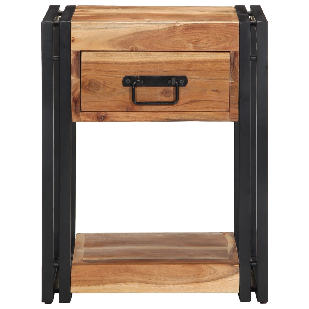 Comodini 2 pezzi 40x35x50 cm Legno massello di acacia