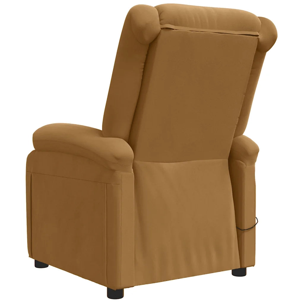 Poltrona Massaggiante Elettrica Marrone in Velluto 3098412