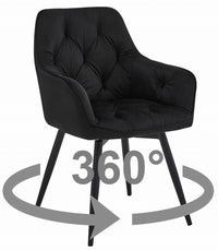 VALORA LUKK360 Sedia girevole in velluto - Nero x 1