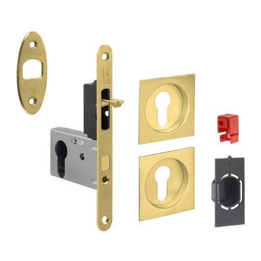 KIT MANIGLIE QUADRO PORTA SCORR C/CHIAVE EASY G500T ORO