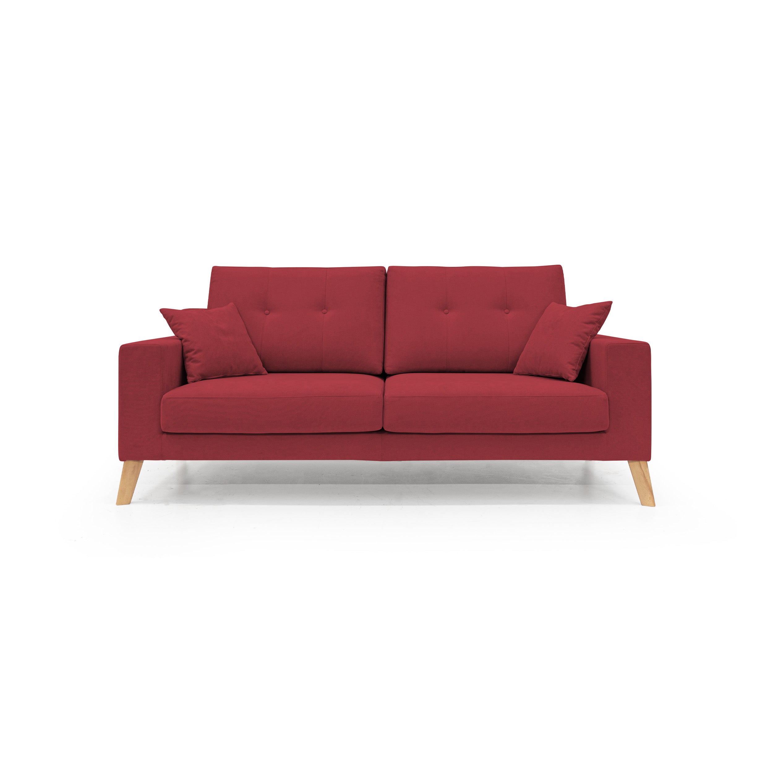 Danish Divano moderno in tessuto morbido impermeabile T02 166 cm rosso