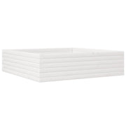 Fioriera | Cassetta per fiori | Vaso da Giardino Bianca 90x90x23 cm Legno Massello di Pino