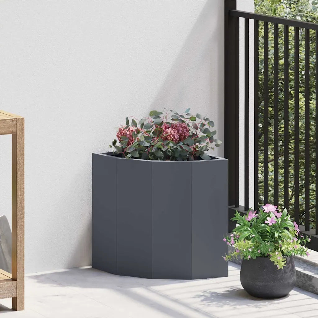 Fioriere | Cassetta per fiori | Vaso d'angolo Antracite 30 x 30 x 35 cm Acciaio