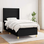 Giroletto a Molle con Materasso-Struttura Letto Nero 80x200 cm inTessuto 857886