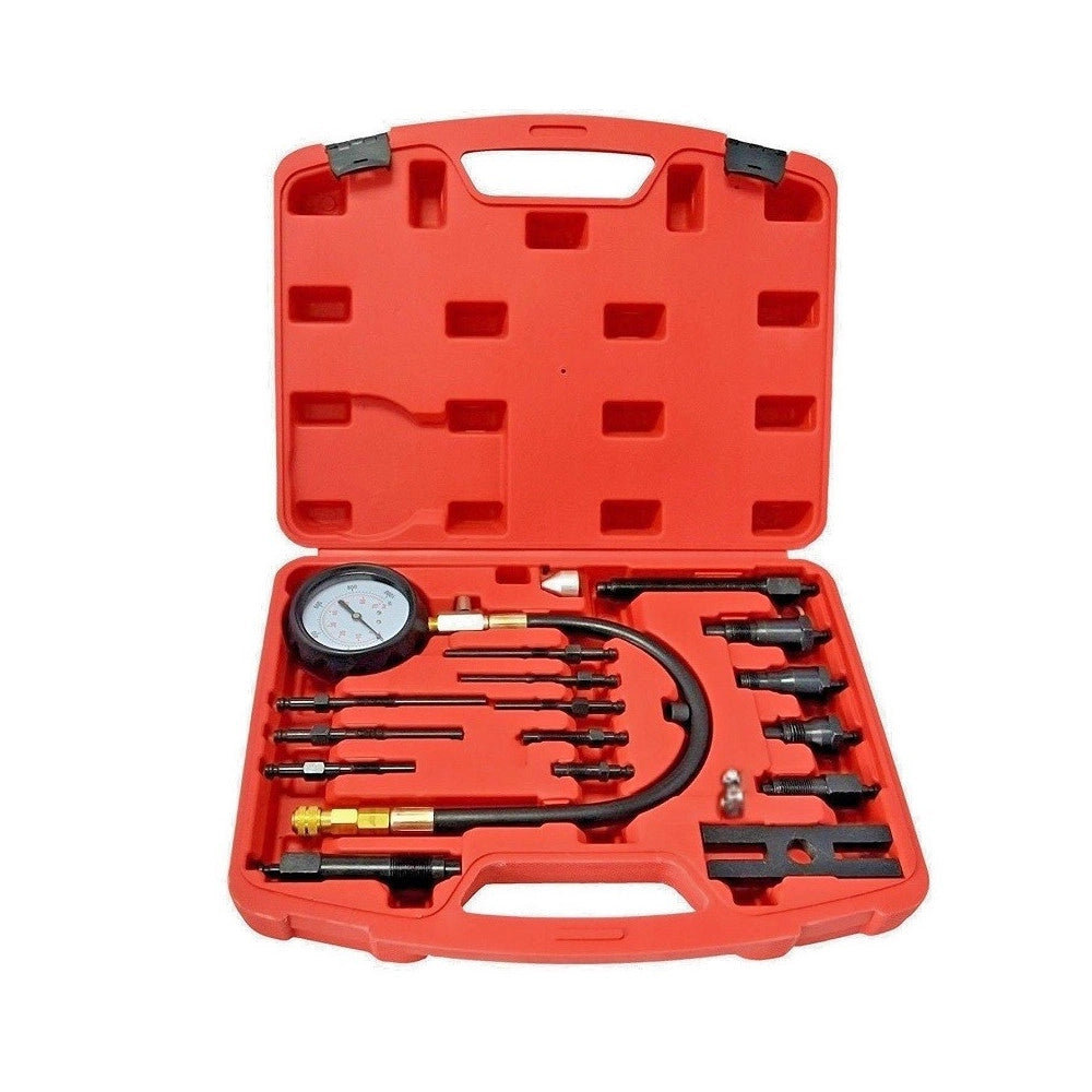 Trade Shop - Kit 18pz. Tester Pressione Di Compressione Per Motori Diesel Tdi Cdi Td Auto -