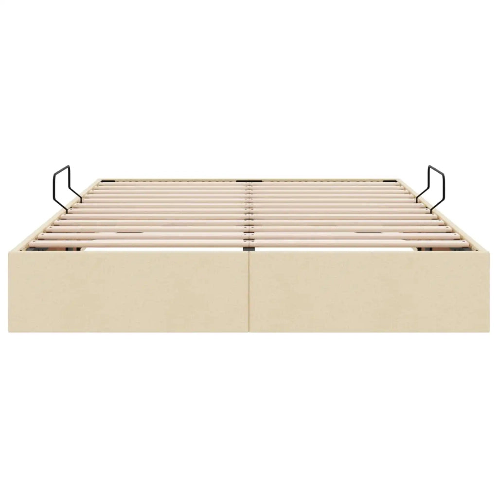 Letto ottomano con archiviazione Crema 140 x 190 cm Tessuto 3442824