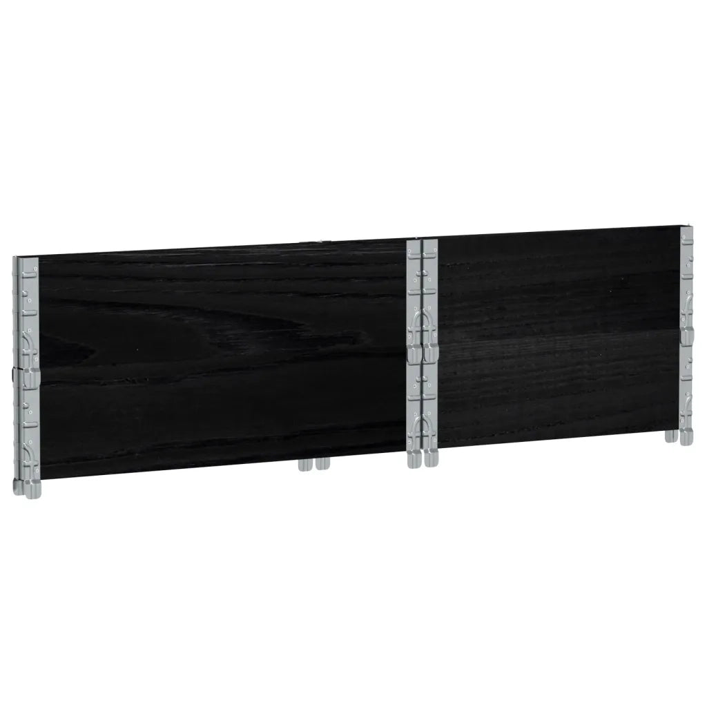 Fioriera da Giardino Nera 80x60 cm in Legno Massello di Pino 3295840