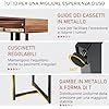 Scrivania per Computer da 120 cm con Cassetto, Scrivania per Ufficio con Struttura in Metallo e Piedini Regolabili, per Studio e Soggiorno, 120 x 55 x 75 cm (Noce)