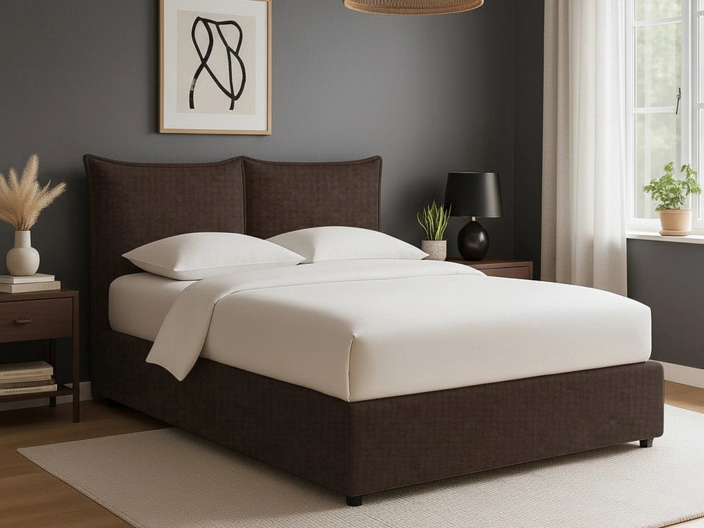 Newquay, Letto Singolo Sfoderabile Made in Italy, Marrone