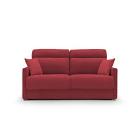 Margot Divano letto matrimoniale con schienale morbido alto in tessuto T02 176 cm (mat. 140x197) rosso