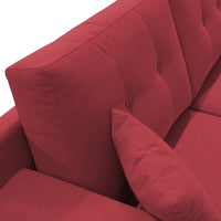 Danish Divano moderno in tessuto morbido impermeabile T02 166 cm rosso